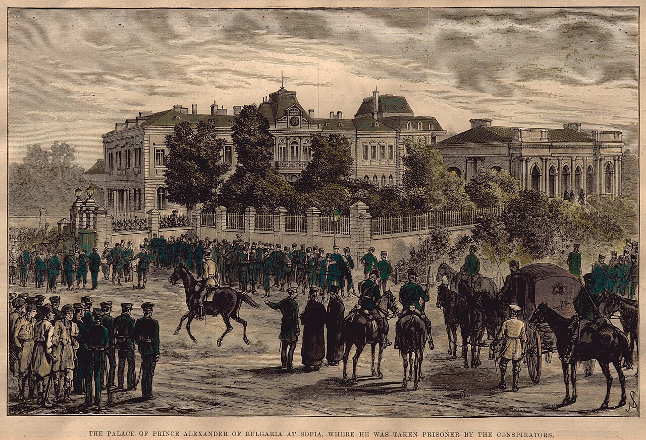 palace of prince alexander of bulgaria (engraving)